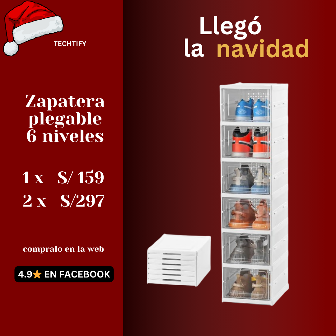 Zapatera organizador plegable de 6 niveles